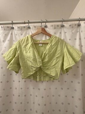 Live 4 Truth Lime Green Twist-Front Cropped Top